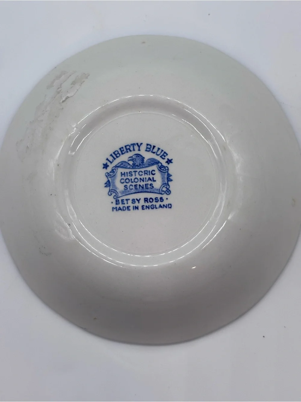 Vintage liberty blue Staffordshire ironstone Betsy Ross small bowl.